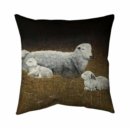 FONDO 26 x 26 in. Sheep & Lambs-Double Sided Print Indoor Pillow FO2792908